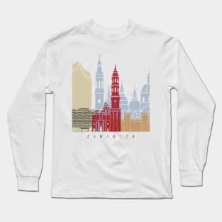 Zaragoza skyline poster Long Sleeve T-Shirt